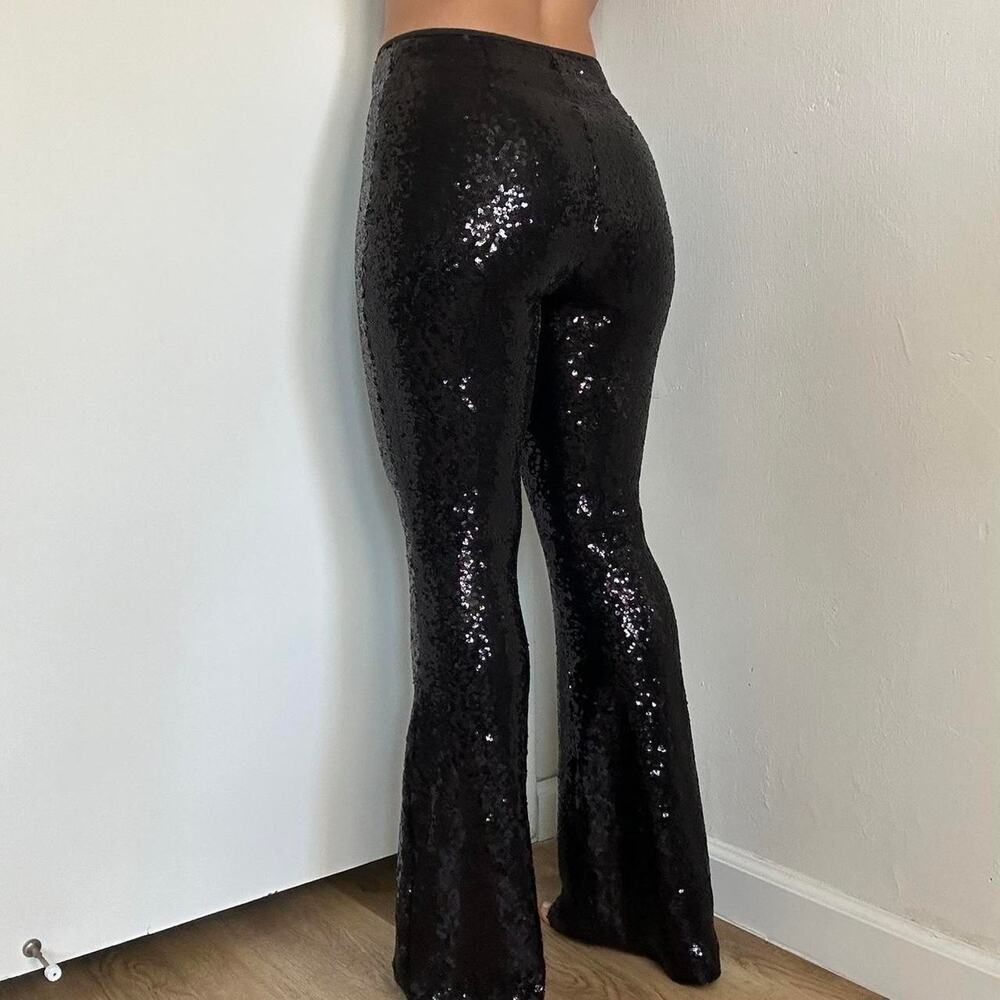 Anthropologie Black Sequin Pants - Picture 3 of 5